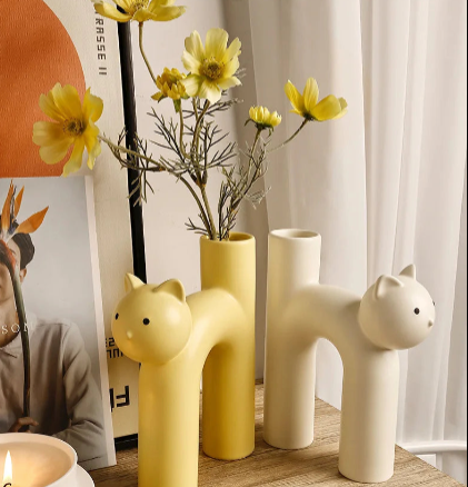 H-shaped Cat Flower Vase